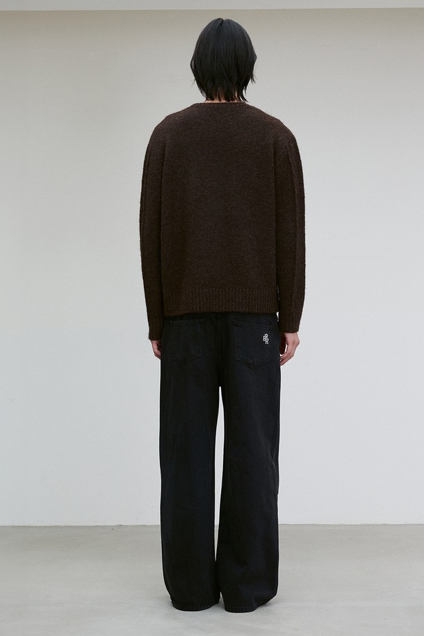 RE RHEE - 스웨터 - UNISEX WOOL BLEND KNIT TOP CHOCOLATE