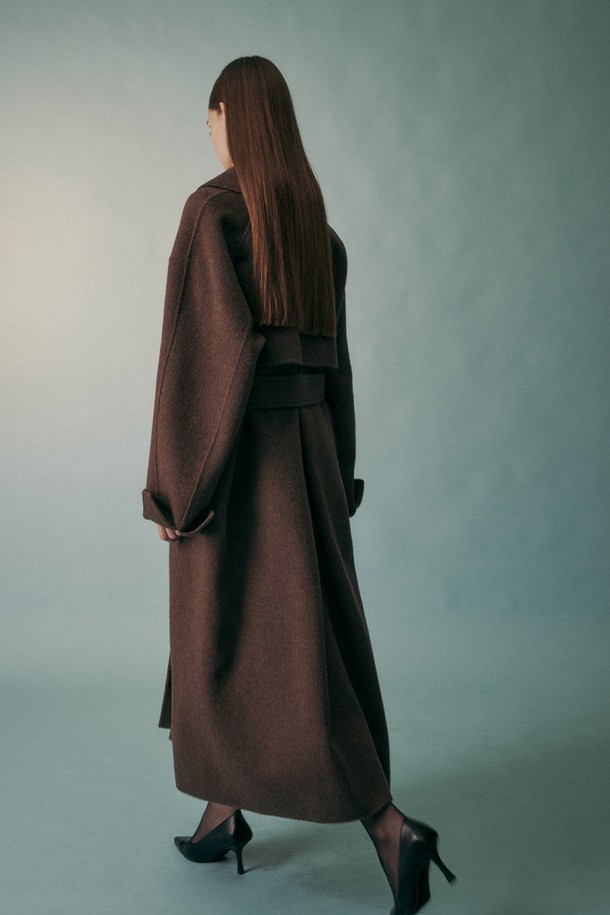 RE RHEE - 코트 - CAMEL SILK BLEND COAT BROWN