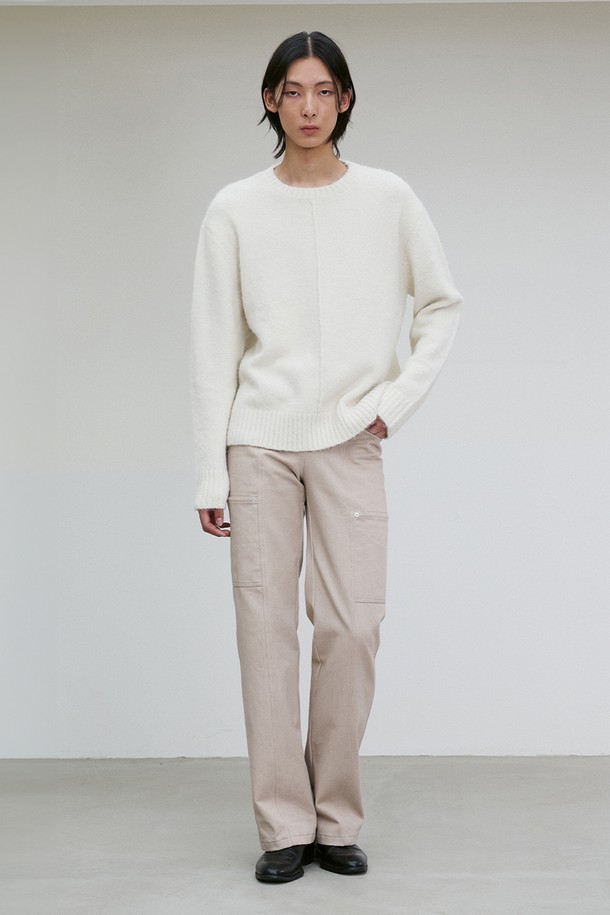 RE RHEE - 스웨터 - UNISEX WOOL BLEND KNIT TOP IVORY