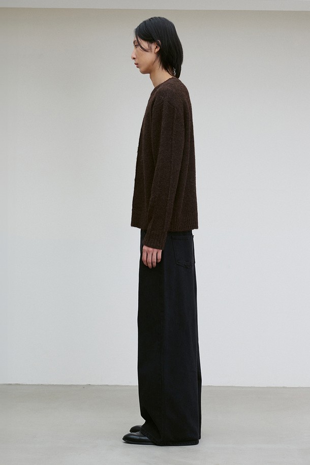 RE RHEE - 스웨터 - UNISEX WOOL BLEND KNIT TOP CHOCOLATE