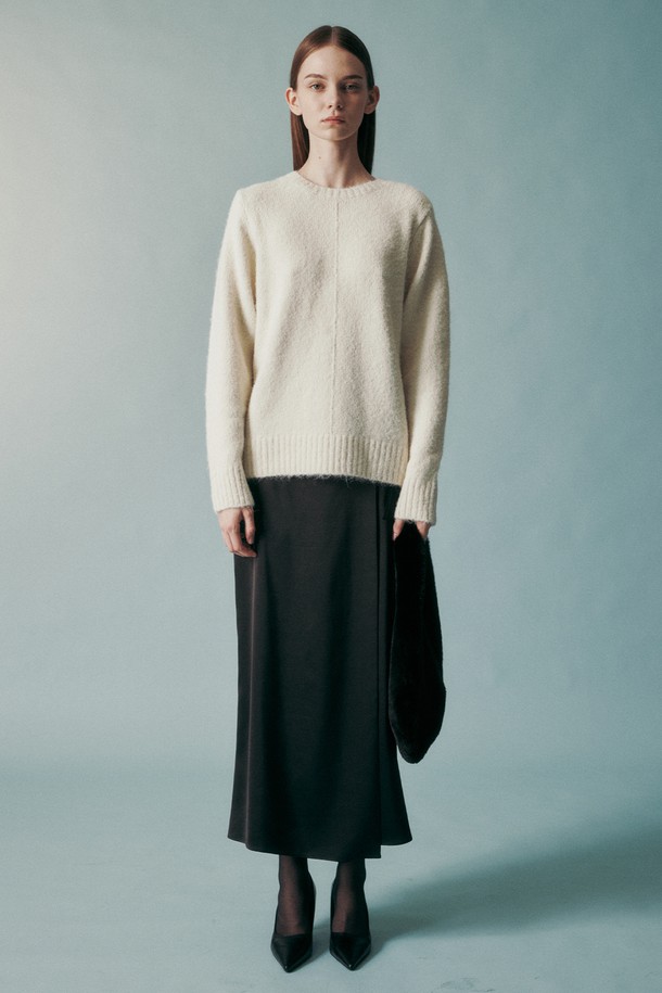 RE RHEE - 스웨터 - WOOL BLEND KNIT TOP IVORY