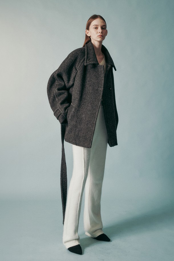 RE RHEE - 롱/미디팬츠 - RACCOON BLEND BOOTCUT KNIT PANTS IVORY