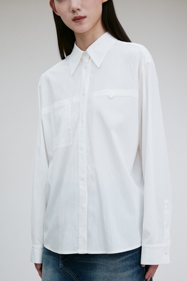 RE RHEE - 셔츠 - CHEST BUTTON-DETAIL SHIRT