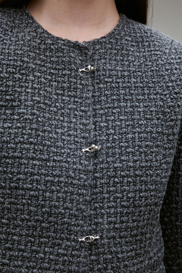 RE RHEE - 자켓 - WOOL BLEND TOGGLE-FASTENING TWEED JACKET