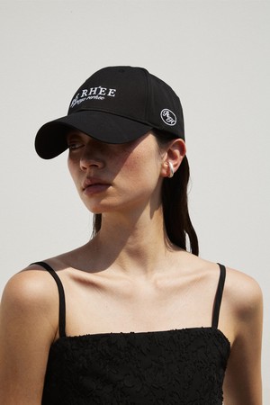 LOGO EMBROIDERED COTTON BALL CAP BLACK