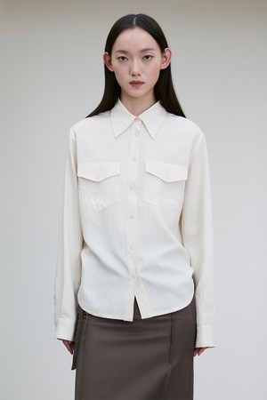 PATCH POCKET STRIPED SHIRT