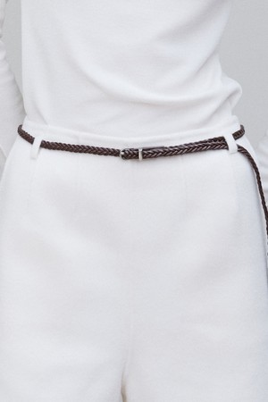 BRAIDED BELT BROWN