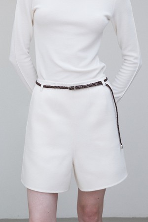 WOOL PULL-UP SHORTS IVORY