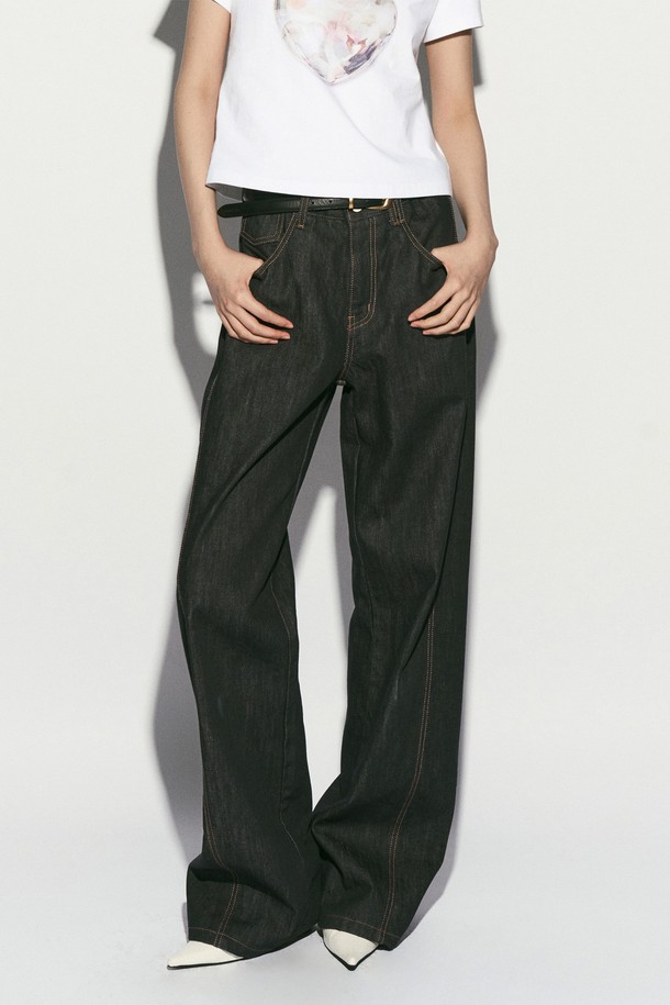 RE RHEE - 데님 - ASYMMETRIC SEAM DENIM JEAN