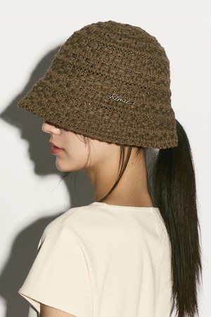 CROCHET BUCKET HAT KHAKI BROWN