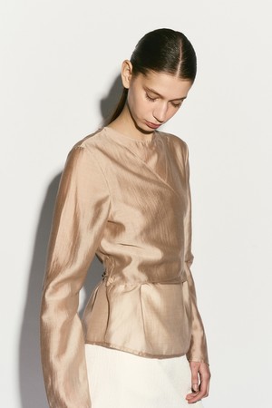 TIE WRAP BLOUSE SALMON