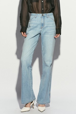BOOTCUT SIDE SLIT DENIM PANTS