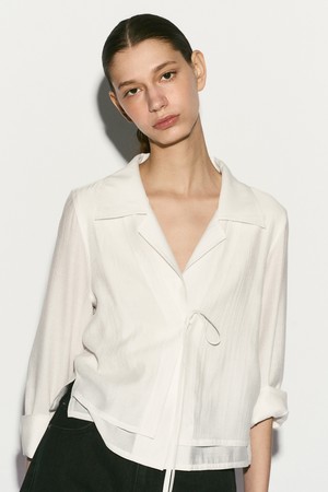 TIE FRONT LAYERED SHIRT