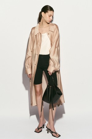 SHEER TRENCH COAT SALMON