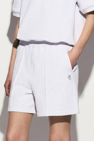 COTTON SWEAT SHORTS MELANGE GRAY