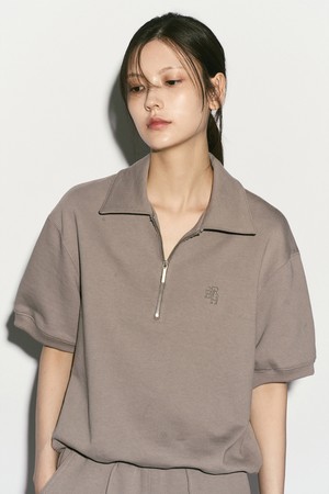 HALF ZIP SWEATSHIRT MOCHA