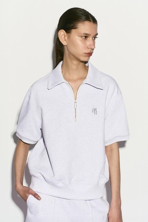 HALF ZIP SWEATSHIRT MELANGE GRAY