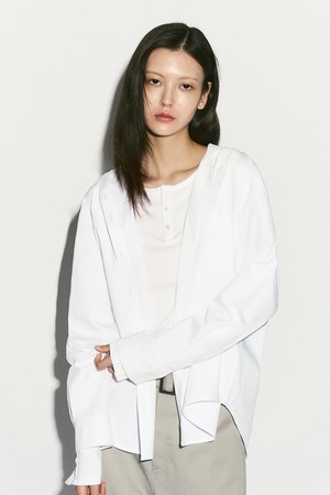 HOODED SHIRTS JACKET WHITE
