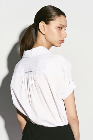 SEERSUCKER HALF SLEEVE SHIRTS WHITE