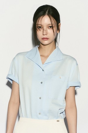 SEERSUCKER HALF SLEEVE SHIRTS CLOUD