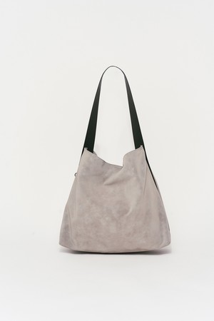 COWHIDE STRAP HOBO BAG GRAY