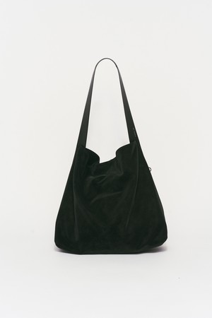 COWHIDE STRAP HOBO BAG BLACK