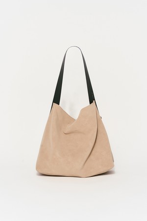 COWHIDE STRAP HOBO BAG BEIGE