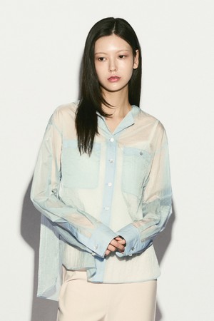 COLLAR DETAIL SHEER SHIRT