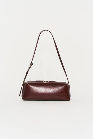 BAGUETTE COWHIDE SHOULDER BAG BURGUNDY
