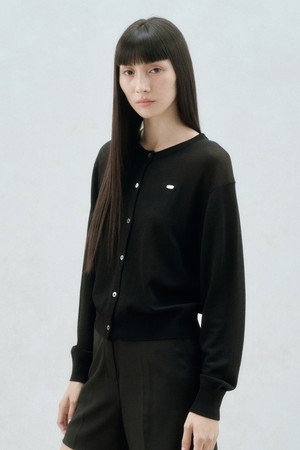 LOGO PLAQUE CARDIGAN BLACK