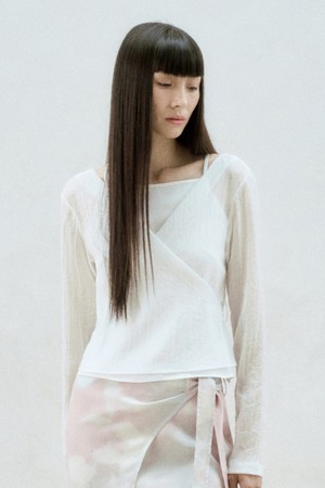 LAYERED SHEER PLEATED TOP
