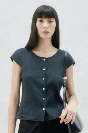 CAP SLEEVE BUTTONED BLOUSE
