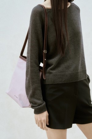 SQUARE NYLON SHOULDER BAG LAVENDER