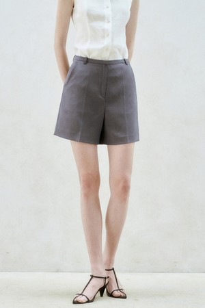 CREASED SLACKS SHORTS DARK GRAY