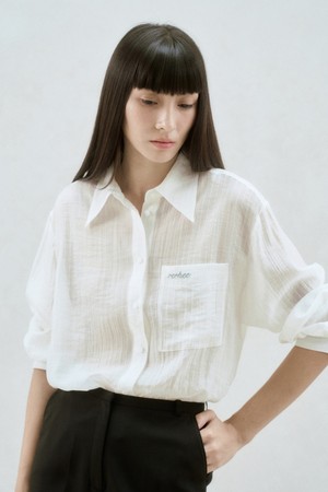 STRIPED SHEER SHIRTS WHITE