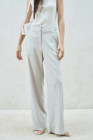 SIDE BUCKLE DETAIL WIDE LEG TROUSER