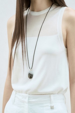 BLACK ONYX SILK CHAIN NECKLAC