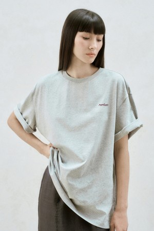 LOGO BACK OVERSIZED T-SHIRT GRAY