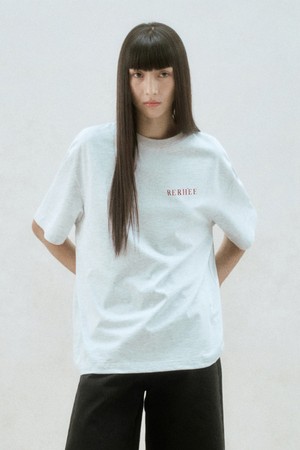 LOGO BACK OVERSIZED T-SHIRT MELANGE GRAY