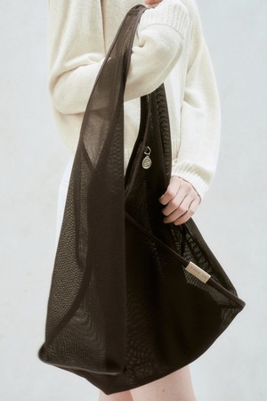 MESH SHOPPER BAG CHOCOLATE