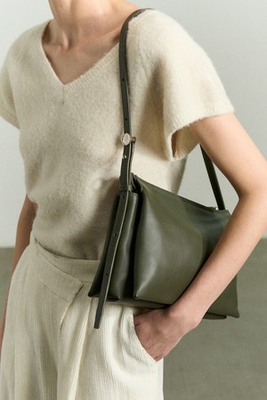 TRIO LEATHER BAG KHAKI