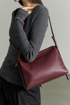 TRIO LEATHER BAG BURGUNDY