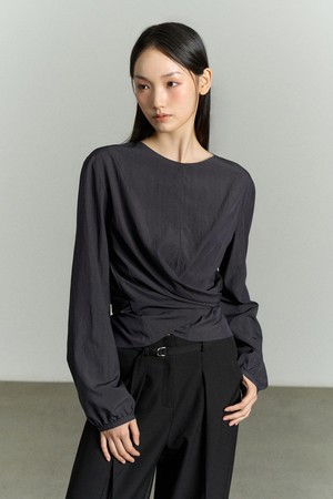 WAIST WRAP BLOUSE CHARCOAL