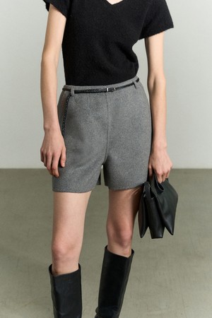 CASHMERE WOOL SHORT GRAY