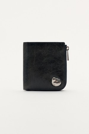 SOFT ZIP WALLET CHARCOAL GRAY