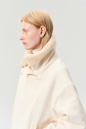 HIGH NECK CORDUROY JUMPER CREAM