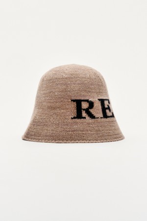 LOGO EMBROIDERED WOOL BUCKET HAT HAZELNUTS