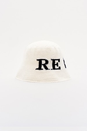 LOGO EMBROIDERED WOOL BUCKET HAT IVORY