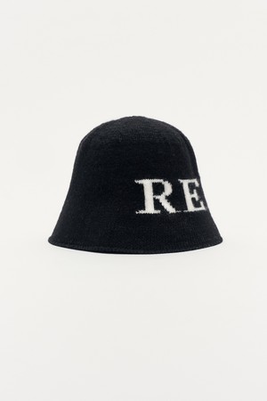 LOGO EMBROIDERED WOOL BUCKET HAT BLACK