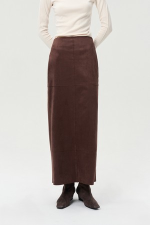 SUEDE LONG SKIRT